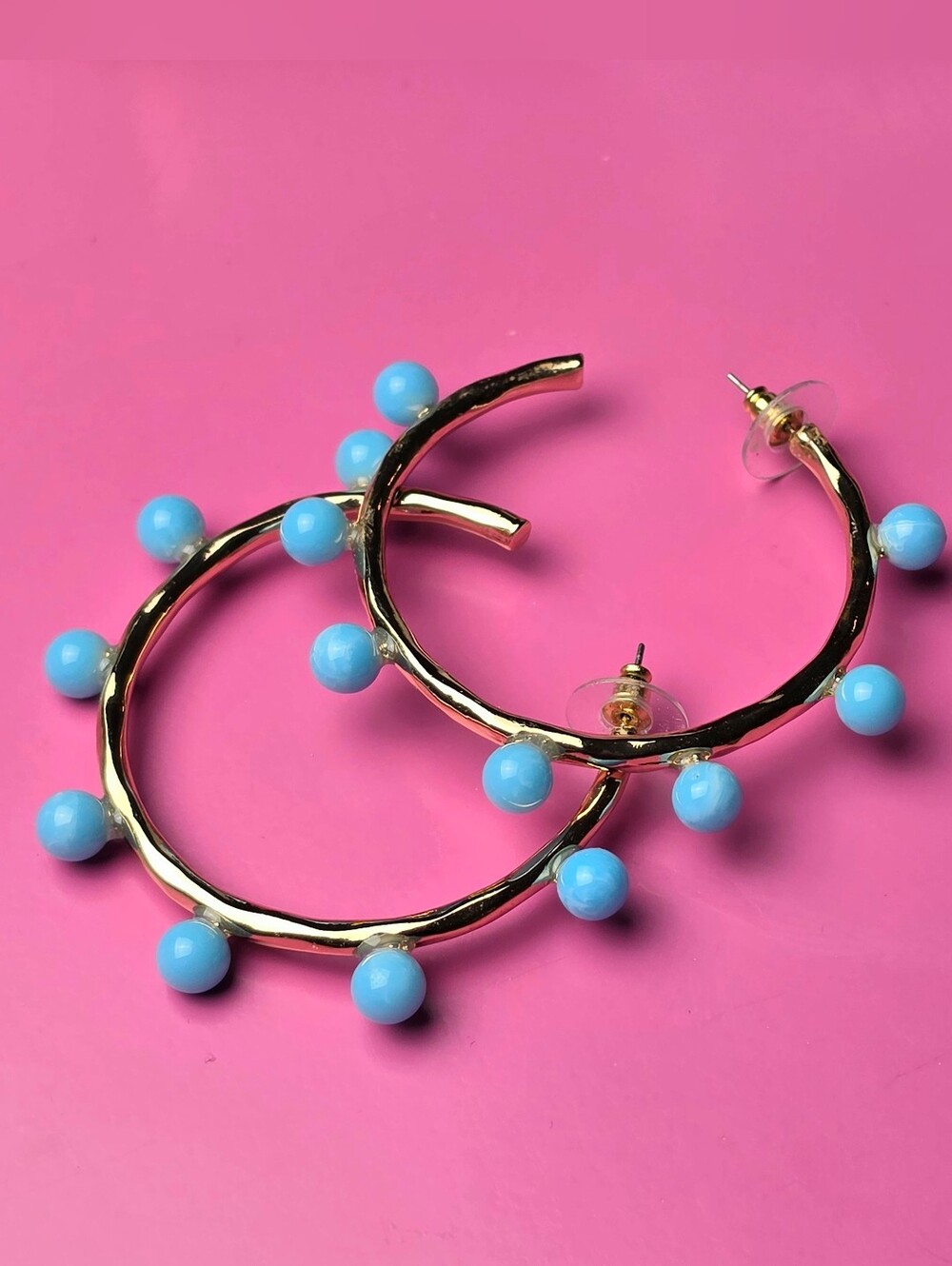 NWT. LILLY PULITZER Wave n Sea Hoop Earrings In Las Olas Aqua